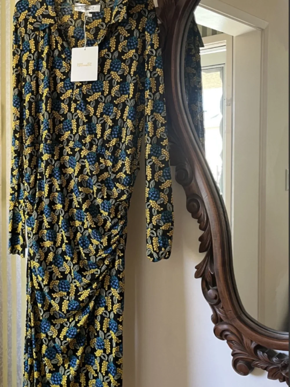 Diane Von Furstenberg (RARE) NWT Lilly Mesh AUTUMN BERRIES Midi Dress - Picture 6 of 6